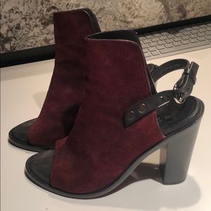 Rag & Bone - burgundy suede sandal booties